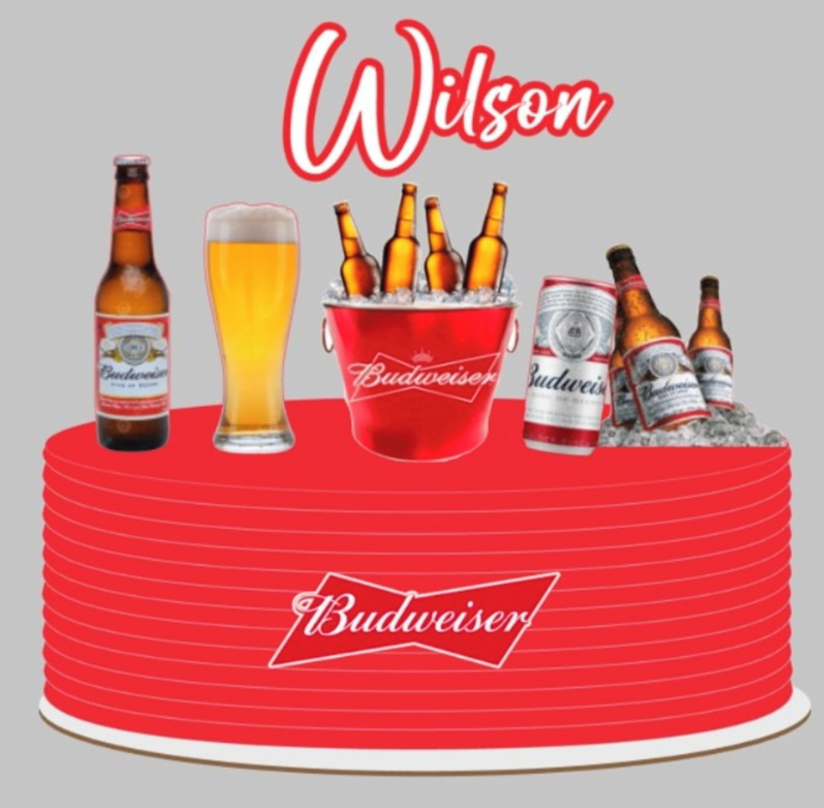 Arquivo de Corte Topo de Bolo Cerveja Budweiser