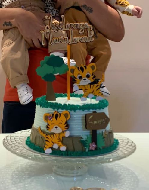 Arquivo de Corte Topo de Bolo Tigre e Tigresa em Camadas - Imagem 3