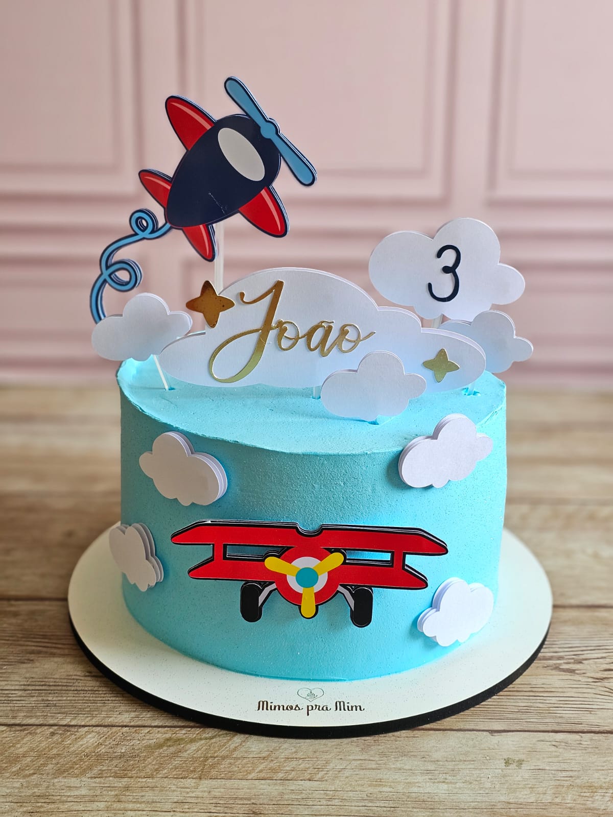 Arquivo de Corte Topo de Bolo Avião com Nuvens