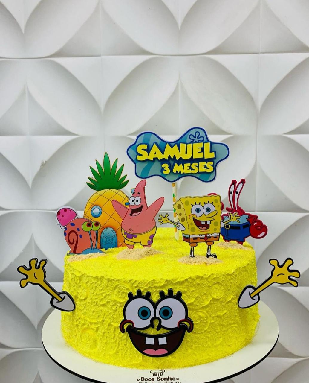 Arquivo de Corte Topo de Bolo Bob Esponja com Rosto