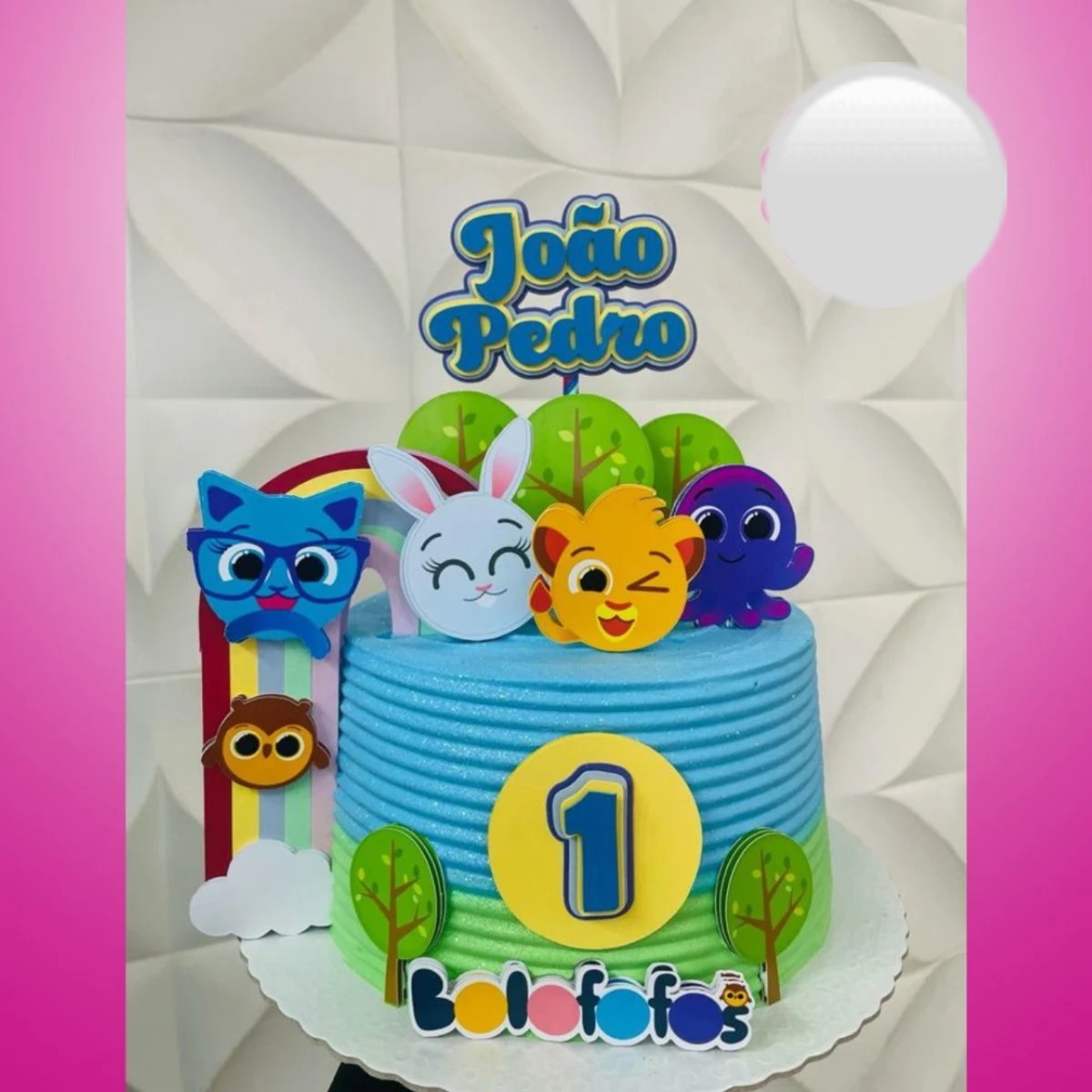 Arquivo de Corte Topo de Bolo Bolofofo com Arco Íris Lateral